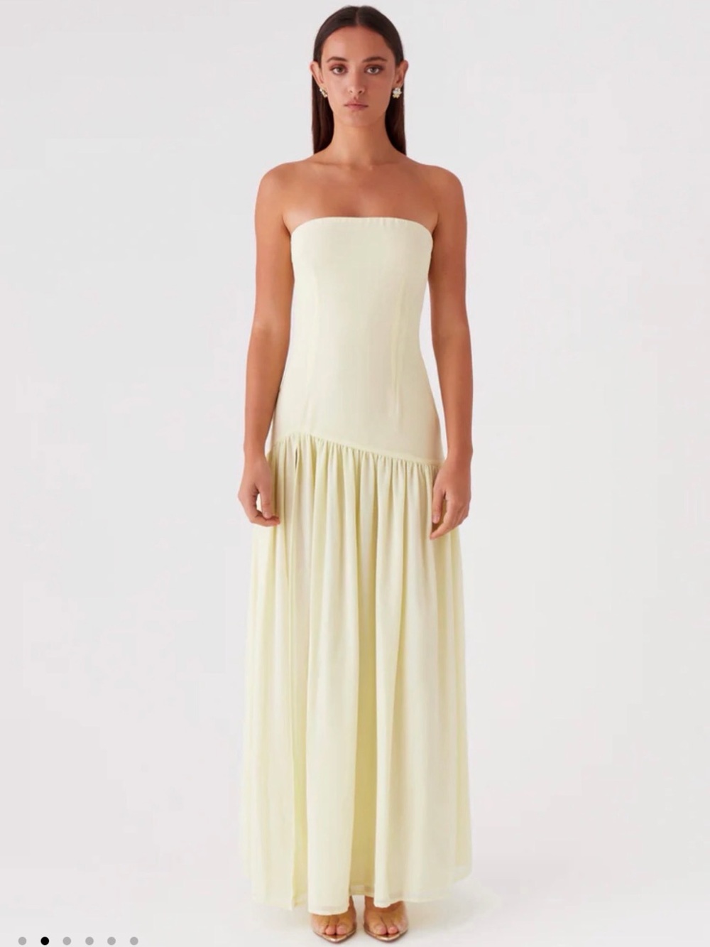 Peppermayo Eden Strapless Maxi Dress in yellow - Picture 2 of 4